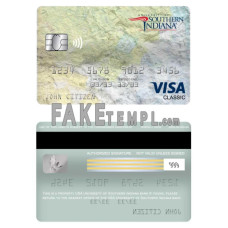 USA University of Southern Indiana bank fake visa classic card photoshop template PSD