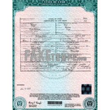 USA Utah state fake birth certificate photoshop template PSD 