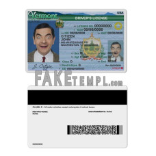 USA Vermont fake driving license photoshop template PSD