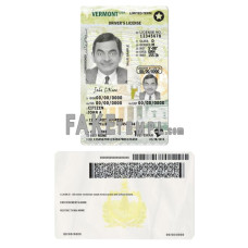 USA Vermont state vertical fake driving license photoshop template PSD