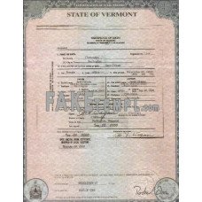 USA Vermont state fake birth certificate photoshop template PSD 