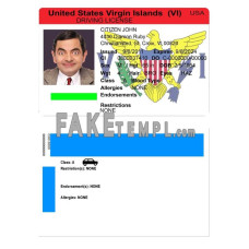 USA Virgin Island fake driving license photoshop template PSD