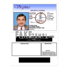 USA Virginia fake driving license photoshop template PSD (front)