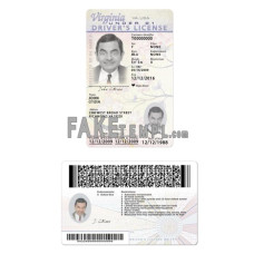 USA Virginia state vertical fake driving license photoshop template PSD