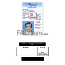 USA Virginia state vertical fake driving license photoshop template PSD 