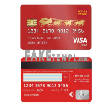 USA Wells Fargo bank fake visa debit card photoshop template PSD 2