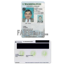 USA Washington state vertical fake driving license photoshop template PSD