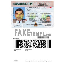 USA Washington fake driving license photoshop template PSD