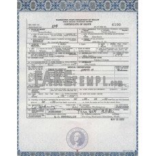 USA Washington state fake death certificate photoshop template PSD 