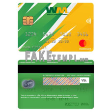 USA Waste Management bank fake mastercard photoshop template PSD