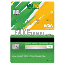 USA Waste Management bank fake visa classic card photoshop template PSD