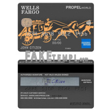 USA Wells Fargo bank fake AMEX card photoshop template PSD