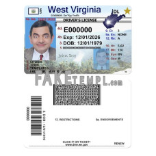 USA West Virginia fake driving license photoshop template PSD 