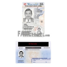 USA Wisconsin state vertical fake driving license photoshop template PSD