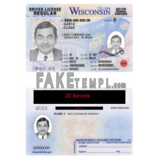 USA Wisconsin fake driving license photoshop template PSD 