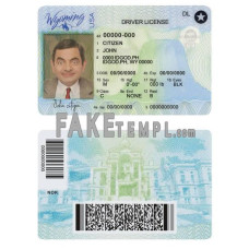 USA Wyoming fake driving license photoshop template PSD