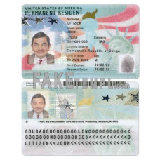 USA fake green card, permanent resident card photoshop template PSD 