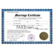 USA fake marriage certificate Word and PDF template