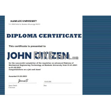 USA fake Mechanical Diploma certificate template in Word and PDF format