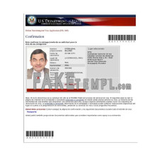 USA fake nonimmigrant visa application (DS-160) photoshop template PSD