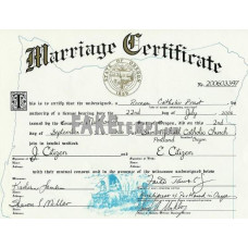 USA Oregon state fake marriage certificate photoshop template PSD 