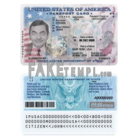 USA passport fake identity card photoshop template PSD