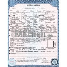 USA state Arizona fake death certificate photoshop template PSD 