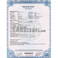 USA state Utah fake death certificate photoshop template PSD 