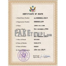 USA fake vital record death photoshop certificate PSD