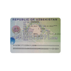 Uzbekistan fake entry visa photoshop template PSD