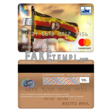 Uganda ABC Bank fake mastercard photoshop template PSD