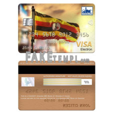 Uganda ABC Bank fake visa electron card photoshop template PSD