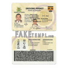 Uganda fake driving license photoshop template PSD