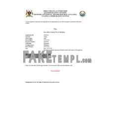 Uganda fake e-visa Word and PDF template