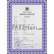 Uganda fake marriage certificate photoshop template PSD 