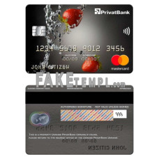 Ukraine PrivatBank fake mastercard photoshop template PSD