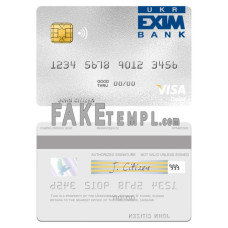 Ukraine Ukreximbank fake visa debit card photoshop template PSD