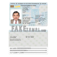 Ukraine fake residence permit card photoshop template PSD