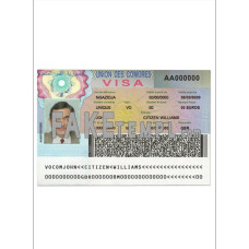 Union des Comores fake travel visa photoshop template PSD