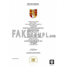 United Kingdom Bangor University fake diploma photoshop template PSD