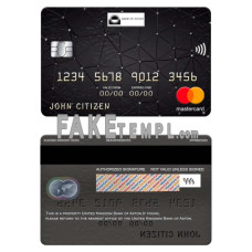 United Kingdom Bank of Aston bank fake mastercard photoshop template PSD