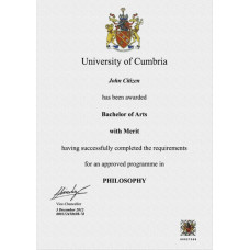 United Kingdom Cumbria University fake diploma photoshop template PSD