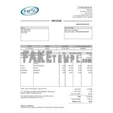 United Kingdom H I Auto Services Ltd fake Invoice Word and PDF template