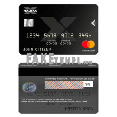 United Kingdom Halifax bank fake mastercard photoshop template PSD