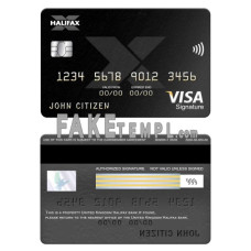 United Kingdom Halifax bank fake visa signature card photoshop template PSD