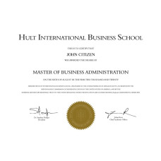 United Kingdom Hult International Business School diploma photoshop template PSD