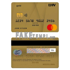 United Kingdom LHV bank fake mastercard gold credit card photoshop template PSD