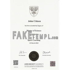 United Kingdom Leeds Beckett University (LBU) fake diploma photoshop template PSD 