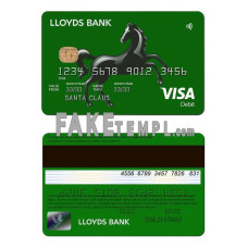 United Kingdom Lloyds fake credit card photoshop template PSD