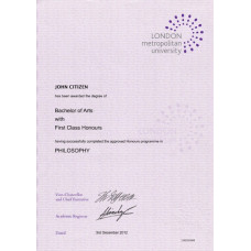 United Kingdom London Metropolitan University fake diploma photoshop template PSD